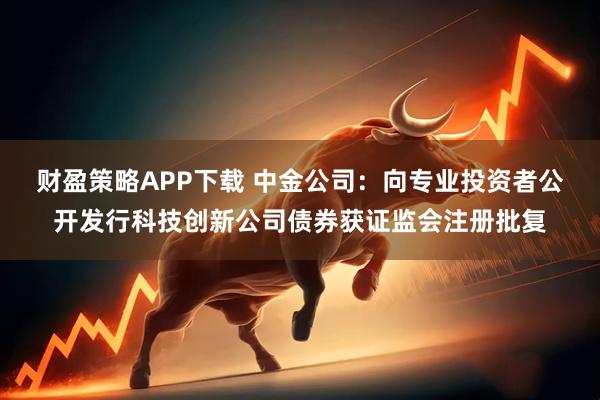 财盈策略APP下载 中金公司：向专业投资者公开发行科技创新公司债券获证监会注册批复
