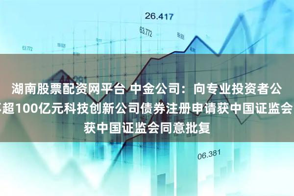 湖南股票配资网平台 中金公司：向专业投资者公开发行不超100亿元科技创新公司债券注册申请获中国证监会同意批复