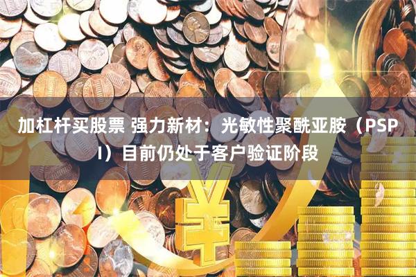 加杠杆买股票 强力新材：光敏性聚酰亚胺（PSPI）目前仍处于客户验证阶段